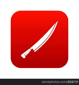 Long knife icon digital red for any design isolated on white vector illustration. Long knife icon digital red