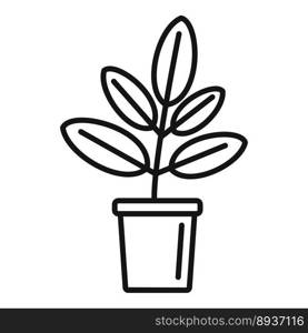 Long leaf icon outline vector. House pot. Nature modern. Long leaf icon outline vector. House pot