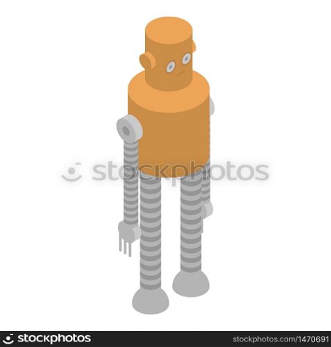 Long legs robot icon. Isometric of long legs robot vector icon for web design isolated on white background. Long legs robot icon, isometric style