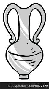 Long metallic vase, illustration, vector on white background