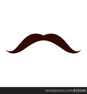 Long mustache icon. Flat illustration of long mustache vector icon for web design. Long mustache icon, flat style