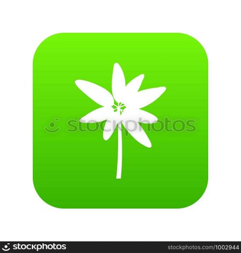 Long palm icon digital green for any design isolated on white vector illustration. Long palm icon digital green
