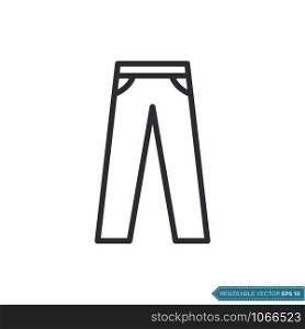 Long Pants Jeans Icon Vector Template Flat Design Illustration Design