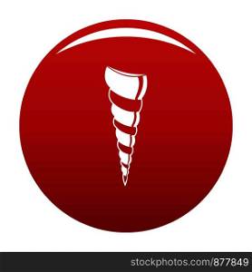 Long shell icon. Simple illustration of long shell vector icon for any design red. Long shell icon vector red