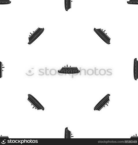Long ship pattern repeat seamless in black color for any design. Vector geometric illustration. Long ship pattern seamless black