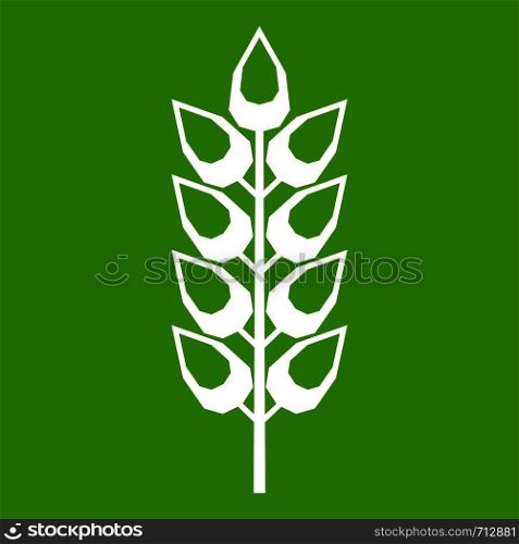 Long spica icon white isolated on green background. Vector illustration. Long spica icon green