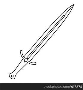 Long sword icon. Outline illustration of long sword vector icon for web. Long sword icon, outline style