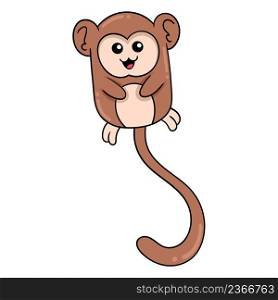 long tailed monkey child is smiling friendly