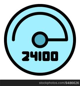 Long time duration icon outline vector. Hour timer. Timetable date color flat. Long time duration icon vector flat