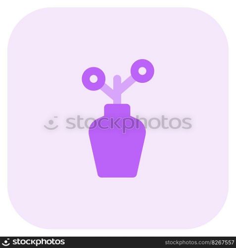 Long vase for showcasing flowers as decoration