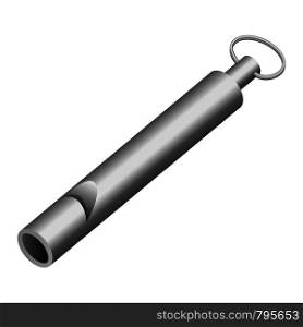 Long whistle icon. Realistic illustration of long whistle vector icon for web design. Long whistle icon, realistic style