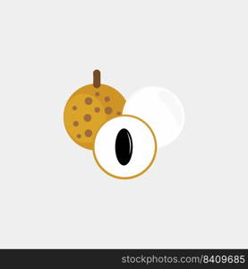 Longan fruit icon template vector design