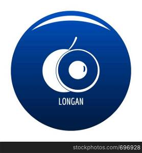 Longan icon vector blue circle isolated on white background . Longan icon blue vector