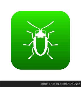 Longhorn beetle grammoptera icon digital green for any design isolated on white vector illustration. Longhorn beetle grammoptera icon digital green
