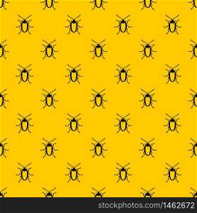 Longhorn beetle grammoptera pattern seamless vector repeat geometric yellow for any design. Longhorn beetle grammoptera pattern vector