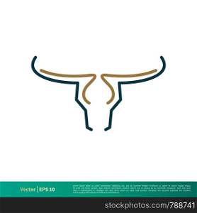 Longhorn Bull Vector Icon Logo Template Illustration Design. Vector EPS 10.