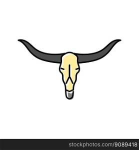 longhorn skull horn animal color icon vector. longhorn skull horn animal sign. isolated symbol illustration. longhorn skull horn animal color icon vector illustration
