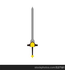 Longsword vector sharp cartoom magic king icon illustration. Medieval warrior weapon design