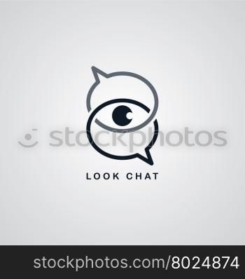 look chat logotype. look chat logotype theme vector art illustration
