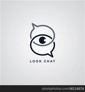 look chat logotype. look chat logotype theme vector art illustration