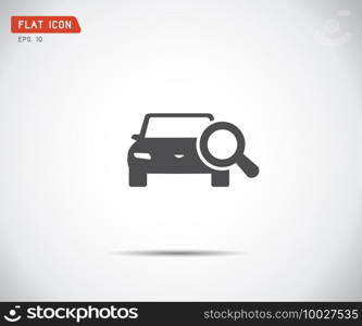 Looking For Car selling icon, magnifying glass search car, logo car deal vector illustration