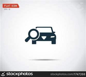 Looking For Car selling icon, magnifying glass search car, logo car deal vector illustration
