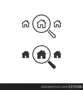 Looking for home icon. Realtor illustration symbol. Sign search house vector desing.