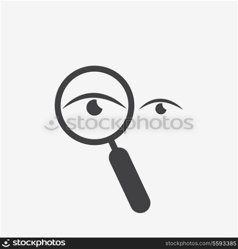 Looking through the magnifying glass icon