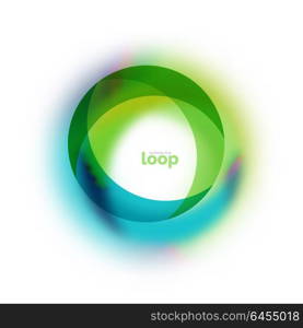 Loop circle business icon, created with glass transparent color shapes. Loop circle business icon, created with glass transparent color shapes. Vector abstract round design