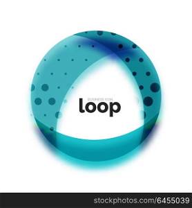 Loop circle business icon, created with glass transparent color shapes. Loop circle business icon, created with glass transparent color shapes. Vector abstract round design