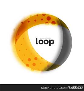 Loop circle business icon, created with glass transparent color shapes. Loop circle business icon, created with glass transparent color shapes. Vector abstract round design