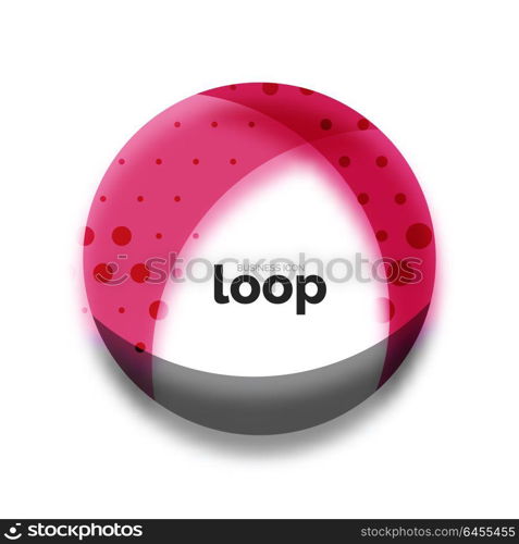 Loop circle business icon, created with glass transparent color shapes. Loop circle business icon, created with glass transparent color shapes. Vector abstract round design