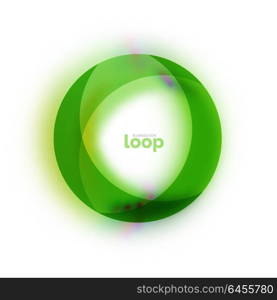 Loop circle business icon, created with glass transparent color shapes. Loop circle business icon, created with glass transparent color shapes. Vector abstract round design