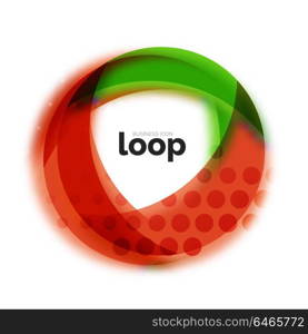 Loop circle business icon, created with glass transparent color shapes. Loop circle business icon, created with glass transparent color shapes. Vector abstract round design