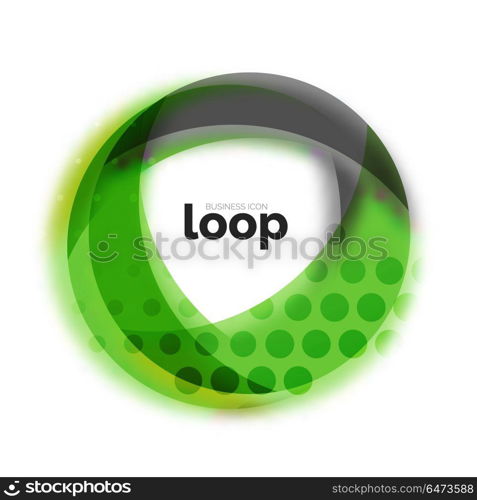 Loop circle business icon, created with glass transparent color shapes. Loop circle business icon, created with glass transparent color shapes. Vector abstract round design