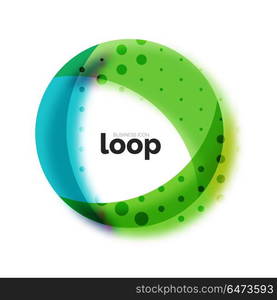 Loop circle business icon, created with glass transparent color shapes. Loop circle business icon, created with glass transparent color shapes. Vector abstract round design