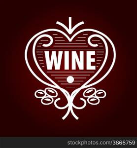 loop vector logo barrel of wine in the form of heart