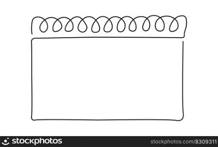 Loose-leaf calendar continuous line drawing. Organizer concept. Leap year.  Vector illustration