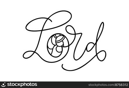 Lord monoline calligraphy text word and Christmas Vector religious Nativity Scene of baby Jesus with Joseph and Mary. Minimalist art line drawing, print and logo design.. Lord monoline calligraphy text word and Christmas Vector religious Nativity Scene of baby Jesus with Joseph and Mary. Minimalist art line drawing, print and logo design