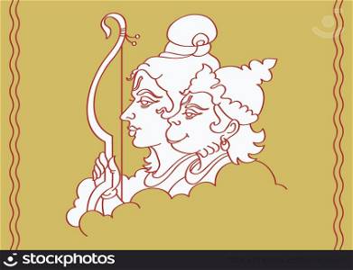Lord Rama with Hanuman Ape (Monkey) God
