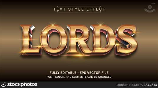 Lords Text Style Effect. Editable Graphic Text Template.