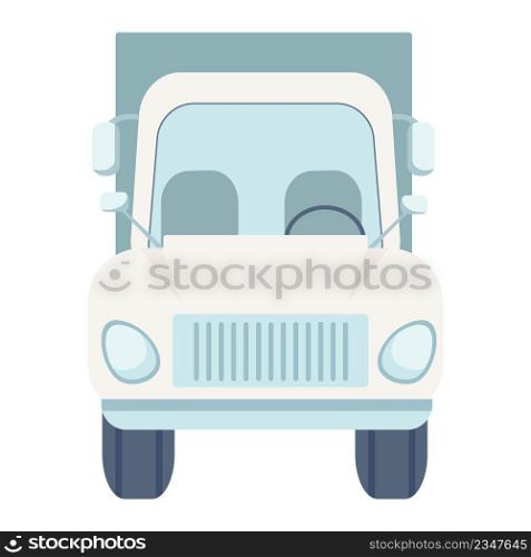 Lorry semi flat color vector object. Full sized item on white. Goods transportation. Motor vehicle. Road transport simple cartoon style illustration for web graphic design and animation. Lorry semi flat color vector object