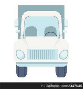 Lorry semi flat color vector object. Full sized item on white. Goods transportation. Motor vehicle. Road transport simple cartoon style illustration for web graphic design and animation. Lorry semi flat color vector object
