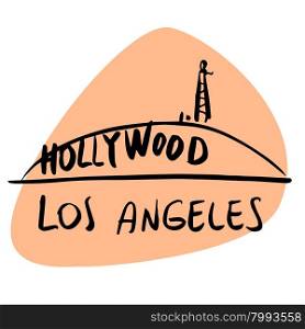 Los Angeles California USA Hollywood. Los Angeles California USA Hollywood. A stylized image of the city tourism travel places