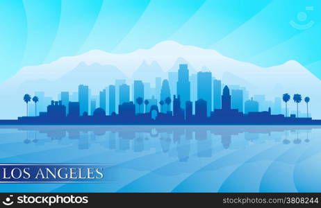 Los Angeles city skyline detailed silhouette. Vector illustration