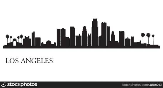 Los Angeles city skyline silhouette background. Vector illustration
