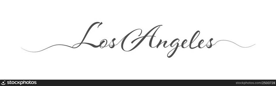 Los Angeles. The name of the city is written in a calligraphic handwriting in one line. Flat style
