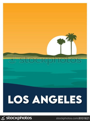 Los angeles with beautiful view Royalty Free Vector Image