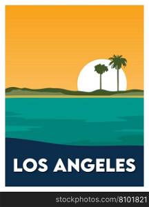 Los angeles with beautiful view Royalty Free Vector Image