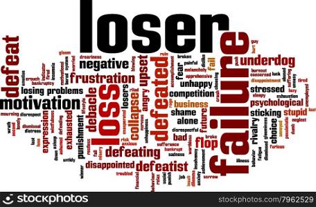 Loser word cloud concept. Vector illustration
